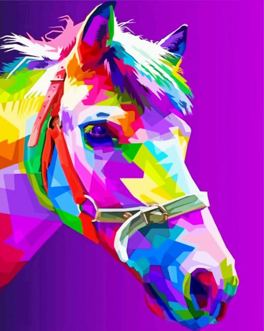 colorful horse Pop art paint by numbers
