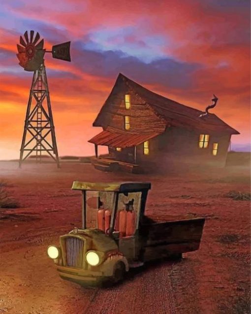 Courage The Cowardly Dog House paint by numbers