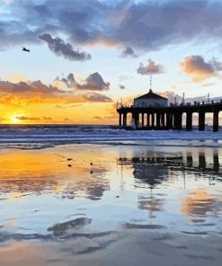 manhattan beach at sunset paint by numbers
