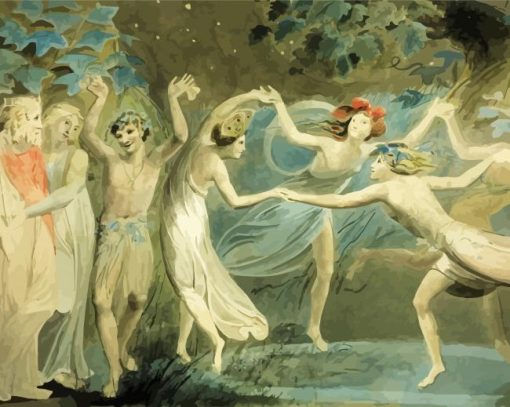 Oberon Titania And Puck With Fairies Dancing paint by numbers