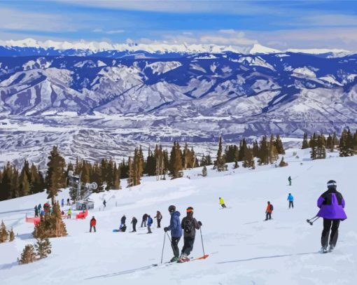 Ski Resorts In United States paint by numbers