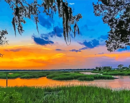 The Lowcountry Landscape paint by numbers