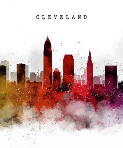 Splatter Cleveland Silhouette paint by numbers