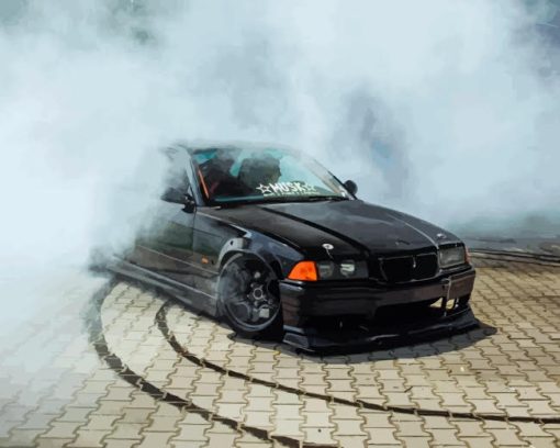 BMW E36 Drifting paint by numbers