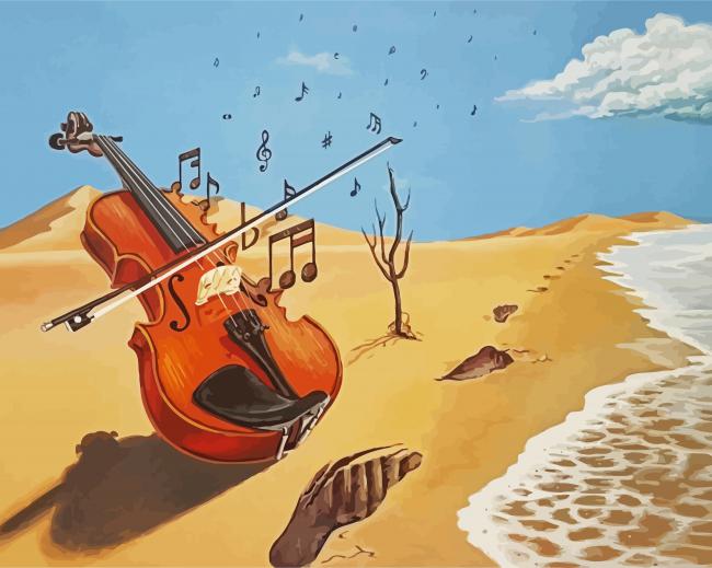 Violin Beach Art paint by numbers