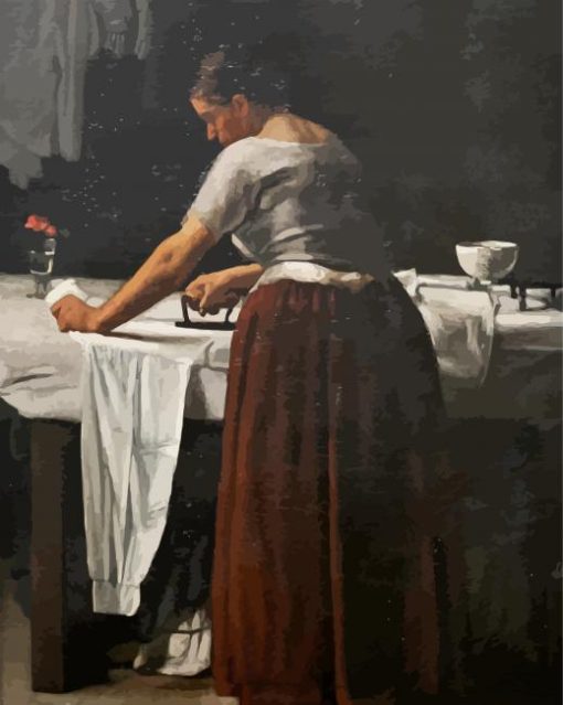 Woman Ironing By Francois Bonvin paint by numbers