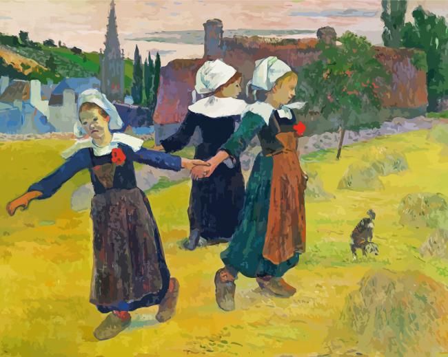 Breton Girls Dancing Pont Aven Gauguin Paint by numbers