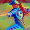 Girl Softball Illustration paint by numbers