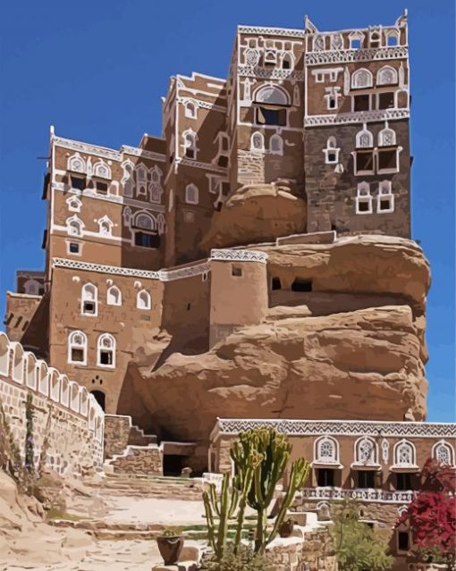 Stone House Yemen paint by numbers