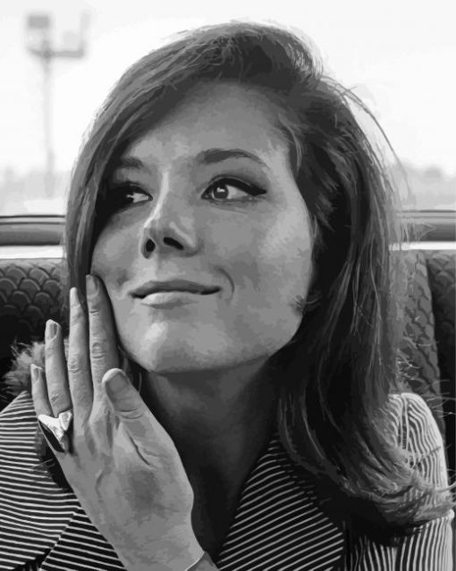black and white actress Diana Rigg paint by numbers