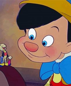 jiminy cricket and pinocchio cartoon paint by numbers