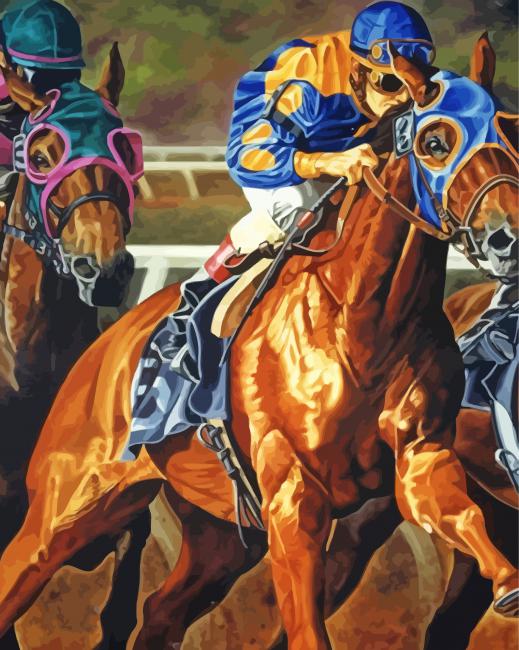 Racehorse Art - Paint By Numbers - Canvas Paint by numbers