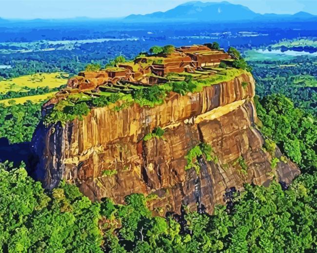 Aesthetic Sigiriya Rock - Paint By Numbers - Canvas Paint by numbers
