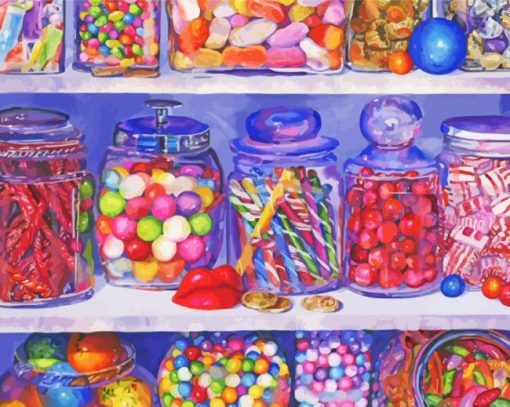 Candy Store Illustration paint by numbers
