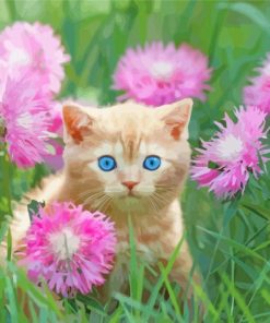 Cute Spring Cat paint by numbers