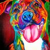 Colorful Staffy Dog paint by numbers