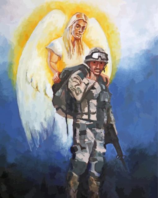 Guardian Angel And Soldier paint by numbers
