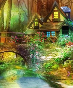 Mystical Forest And House paint by numbers