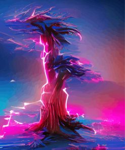 Fantastic Lightning Tree paint by numbers