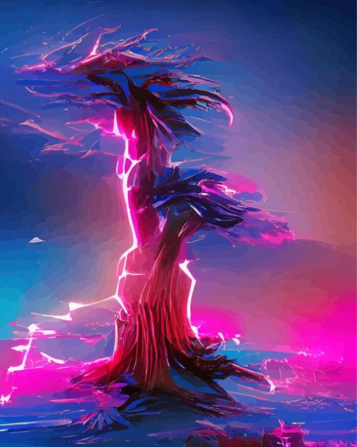 Fantastic Lightning Tree paint by numbers