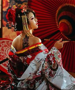 Gorgeous Japanese Woman paint by numbers