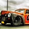 Orange Vintage Race Car paint by numbers