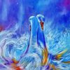Abstract Romantic Swan piant by numbers