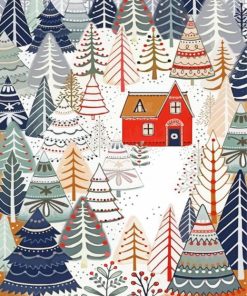 Aesthetic Scandinavian House Art paint by numbers