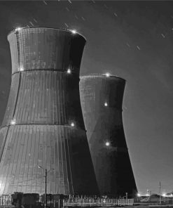 Black And White Nuclear Buildings paint by numbers