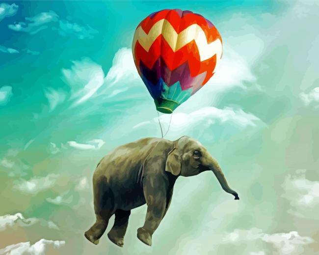 Flying Elephant paint by numbers