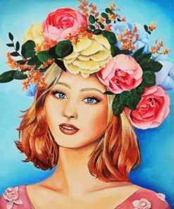 Lady With Flower Crown paint by numbers