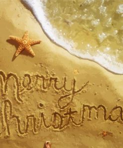 Merry Christmas At Beach paint by numbers