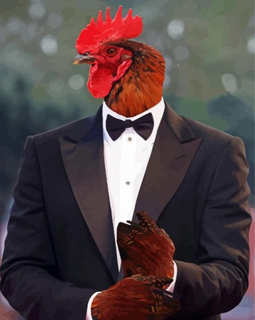 Rooster In A Suit paint by numbers