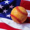 Vintage Baseball And American Flag paint by numbers