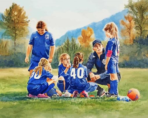 Soccer Girls paint by numbers