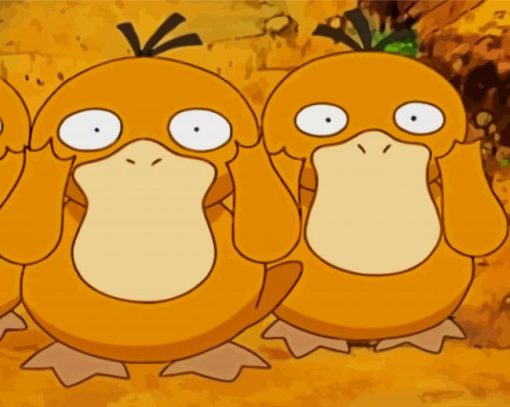 Aesthetic Psyduck paint by numbers