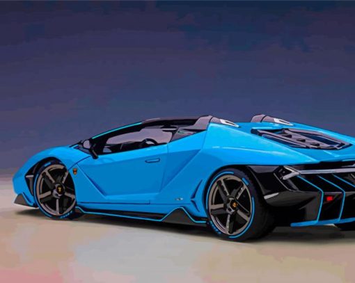 Blue Lamborghini Zentorno paint by numbers