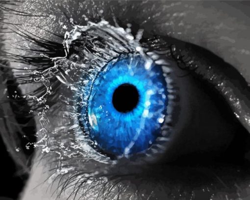 Blue Splash Eyes paint by numbers
