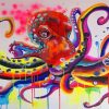 Colorful Red Octopus paint by numbers