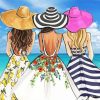 Cool Besties At The Beach paint by numbers