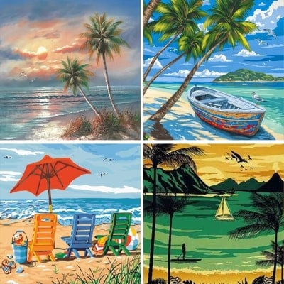 beach painting by numbers 