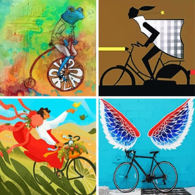 Bicycles painting by numbers