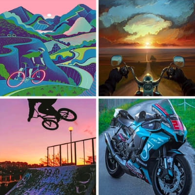 bike painting by numbers