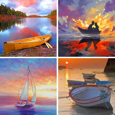 boat painting by numbers
