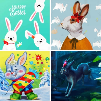Bunnies painting by numbers