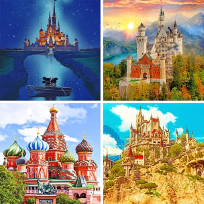 Castles painting by numbers
