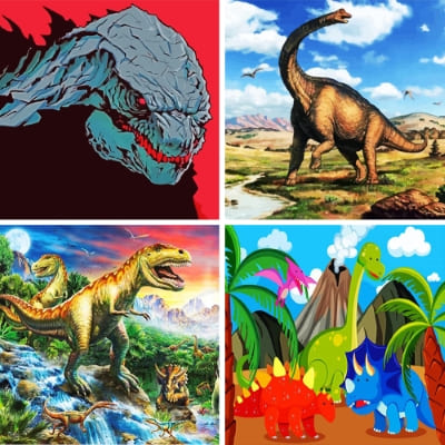 dinosaur painting by numbers