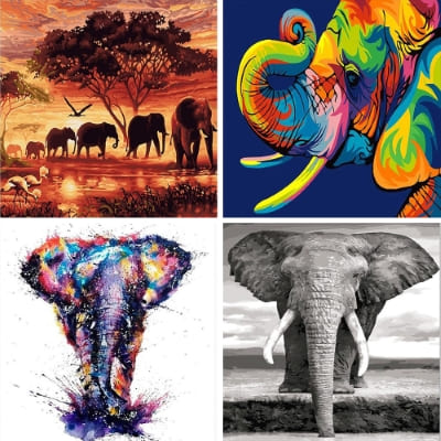 elephant painting by numbers