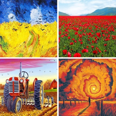 Fields painting by numbers