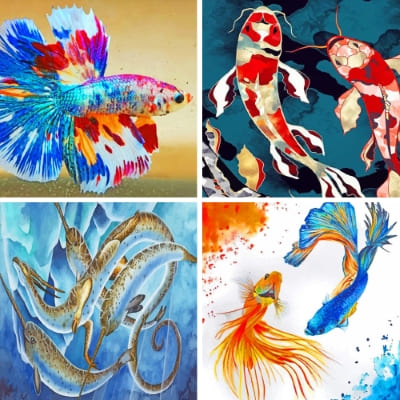 fishes painting by numbers